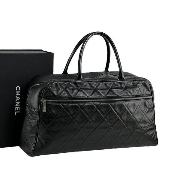 Chanel CC Caviar XL Travel Bag Bowler Tote Weekender Boston Duffle — view 3