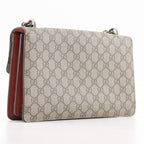 Gucci Duonisos Chain Shoulder GG Supreme Canvas And Suede Brown — view 3