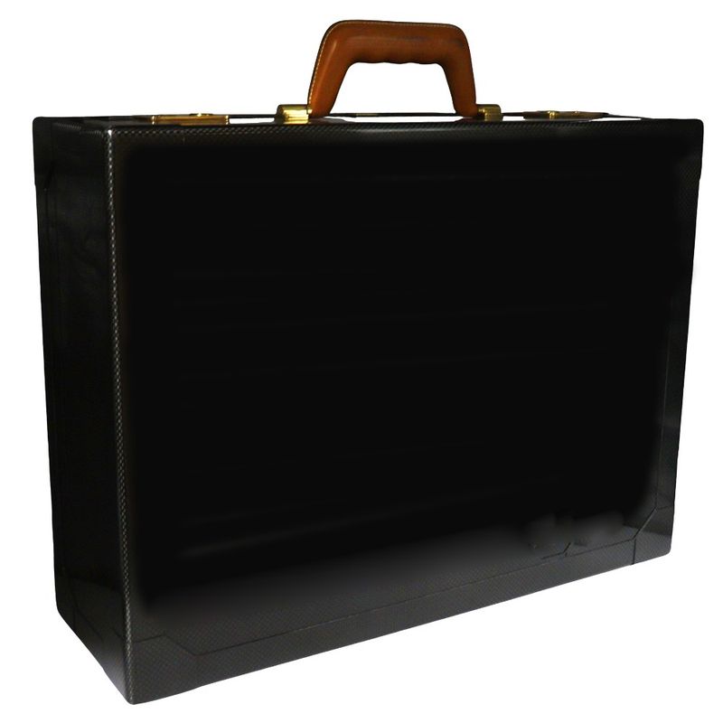 Hermes Espace GM Attache Case Carbon And Leather Black Trunk — view 3