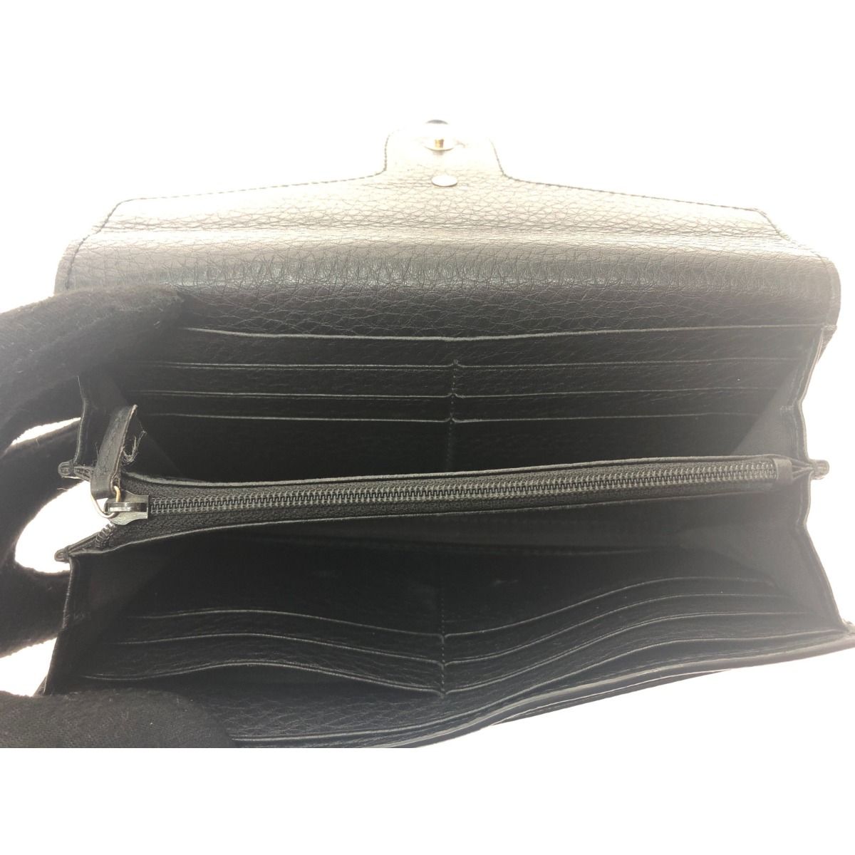 Gucci Long Wallet GG Marmont Flap Black — view 4