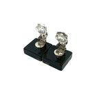 Chanel Coco Mark Rhinestone Square Earrings Ear Cuff Accessory 06P — view 7