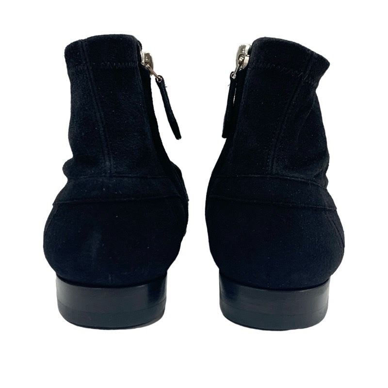 Hermes Saint Honore Boots Short Shoes Suede Black Silver Constance — view 5
