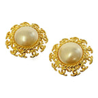 Chanel GP Faux Pearl 95 a Coco Mark Earrings Gold — view 5