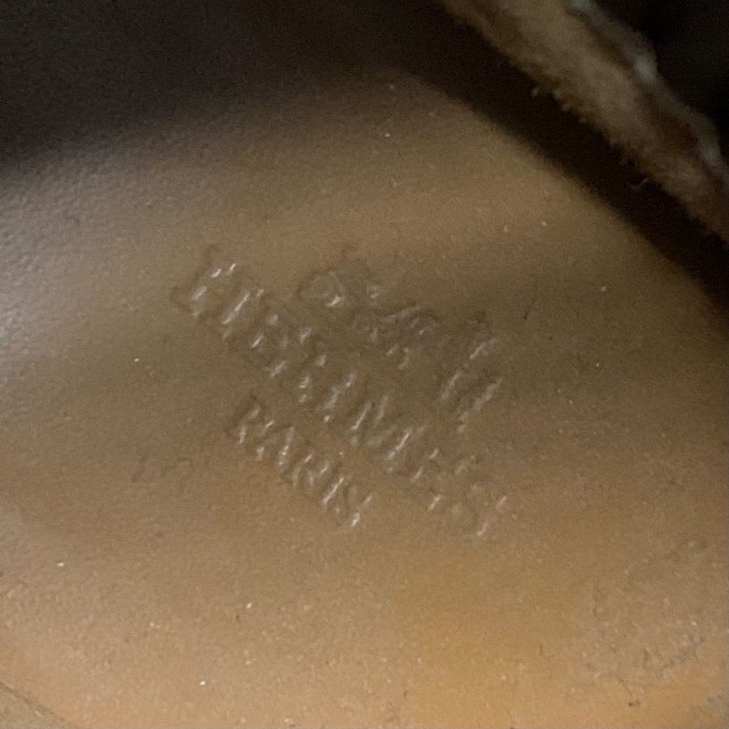 Hermes Boots Short Sock Shoes Suede Fabric Bicolor Camel Brown — view 7