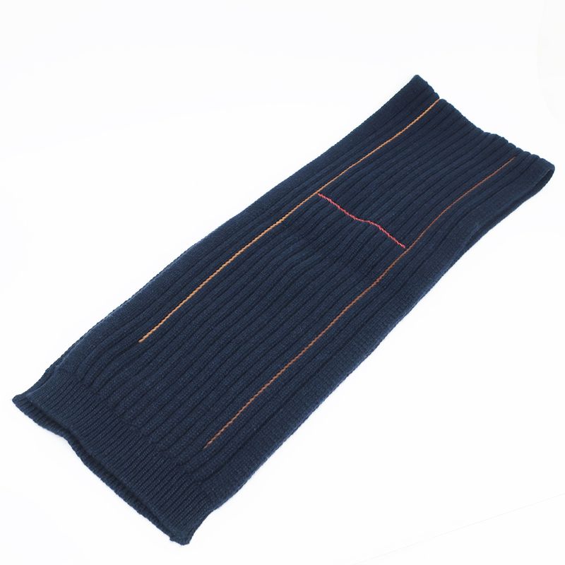 Hermes Muffler-h Torsade Cuir Navy-style Cashmere Silk Clothing Scarf — view 3