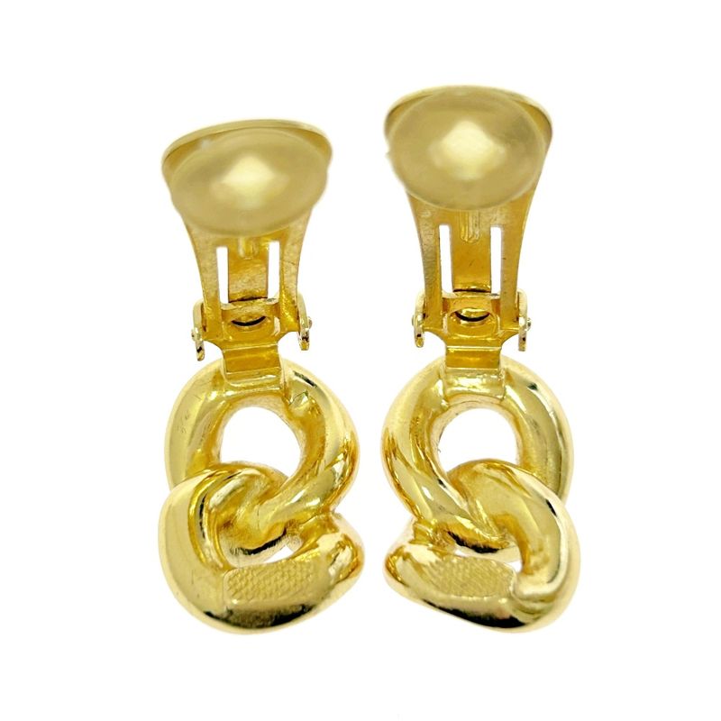 Christian Dior GP Rhinestone Earrings Gold Black — view 8