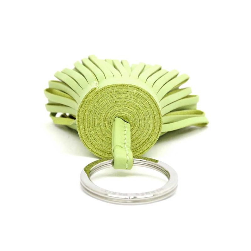 Hermes Key Ring Carmen Charm Pistachio Yellow Green Silver Hardware — view 4