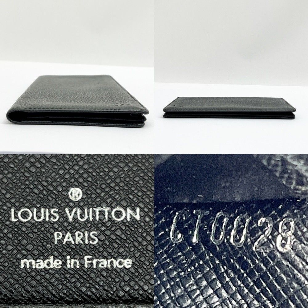 Louis Vuitton Long Wallet Taiga Card Holder Credit Black — view 8