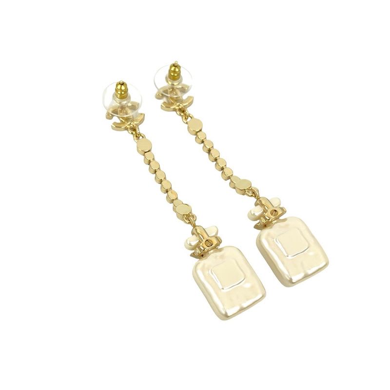 Chanel Perfume Bottle Swing Earrings Coco Mark Faux Pearl 23BS — view 7