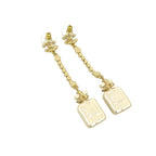 Chanel Perfume Bottle Swing Earrings Coco Mark Faux Pearl 23BS — view 7