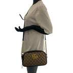 Gucci GG Marmont Quilted Beige Brown Gold Hardware Canvas — view 7