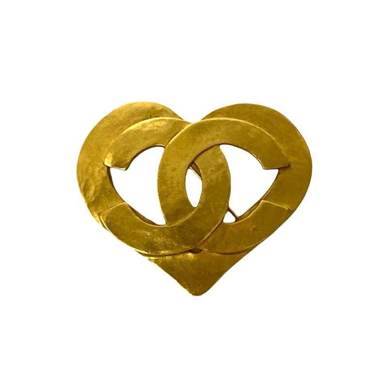 Chanel Vintage Coco Mark Heart Motif GP Brooch Accessory Gold 95P — view 4