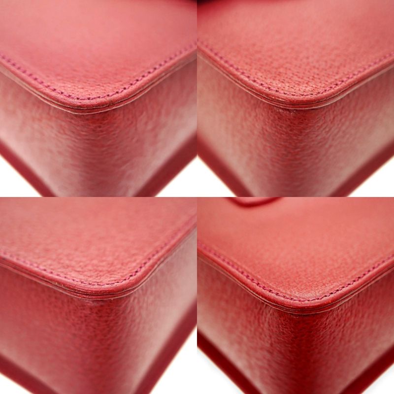 Gucci Bamboo 2-Way Shoulder Handbag Leather Red 0015 Stop — view 7