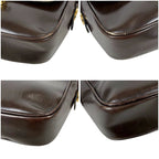 Celine Mini Shoulder Bag Dark Brown Leather Horse Carriage Hardware — view 6