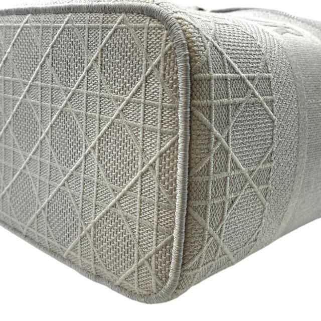 Christian Dior Cannage Vanity Handbag Logo Canvas Gray — view 4