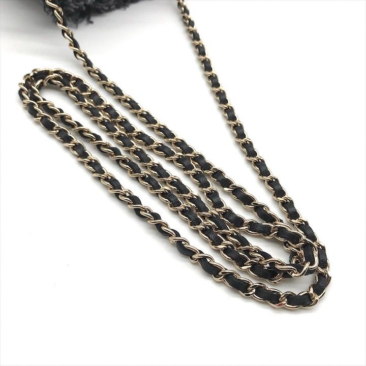 Chanel Small Mini Bucket Denim Chain Shoulder Bag Black — view 6