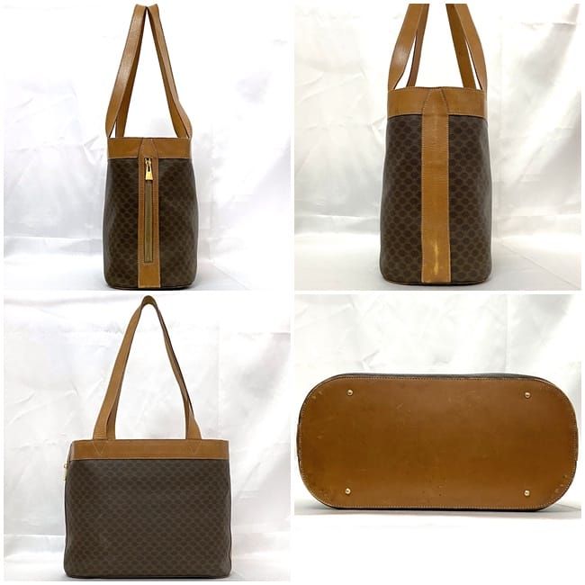 Celine Tote Bag Brown Macadam Large Leather — view 2