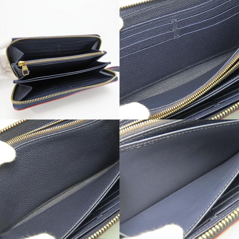 Louis Vuitton Long Wallet Zippy Monogram Empreinte Marine Rouge — view 6