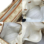 Loewe Tote Bag Anagram Canvas Leather Beige Brown Silver Hardware Business — view 6