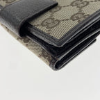 Gucci GG Canvas Compact Wallet W Hook Bifold Beige — view 5