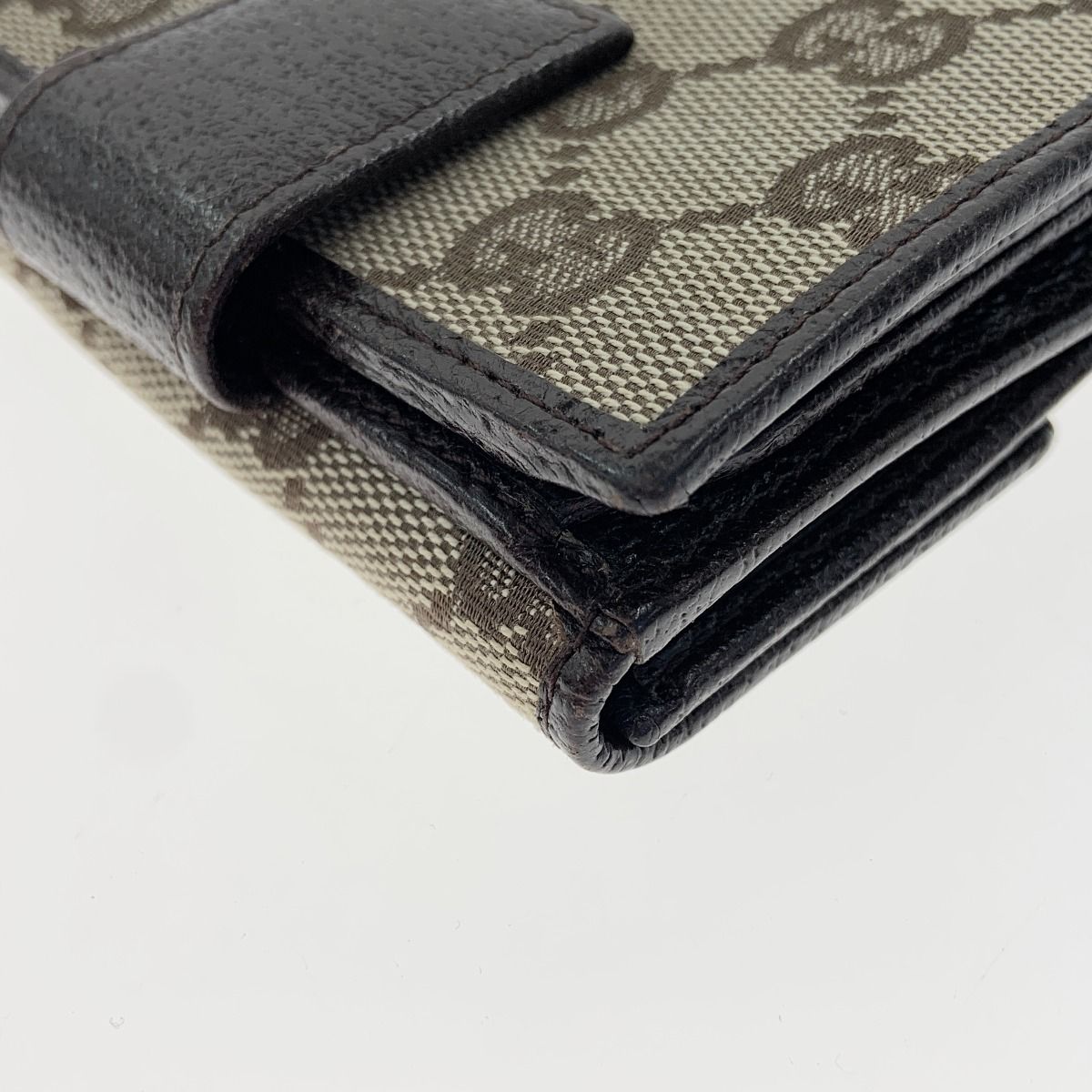 Gucci GG Canvas Compact Wallet W Hook Bifold Beige — view 5