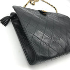 Chanel CC Logo Quilted Tassel Chain Tote Black — view 5