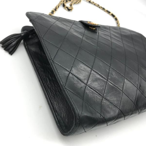 Chanel CC Logo Quilted Tassel Chain Tote Black — view 5