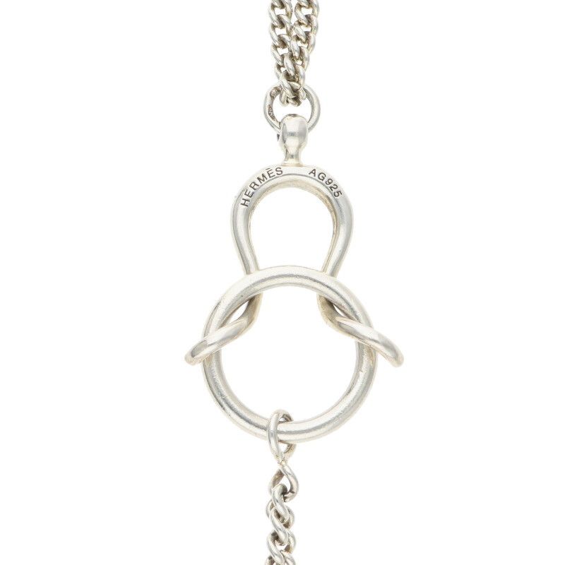 Hermes Horsebit Silver Necklace — view 4