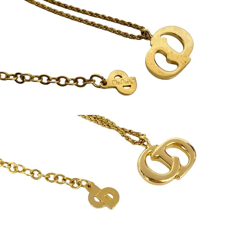 Christian Dior Vintage CD Logo Necklace Pendant Choker Accessory Gold 652-3 — view 3