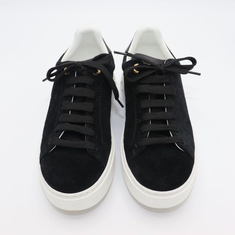 Louis Vuitton Monogram Time Outlines Leather Suede Sneakers — view 9