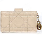 Christian Dior Card Case Beige Lady Cannage — view 3