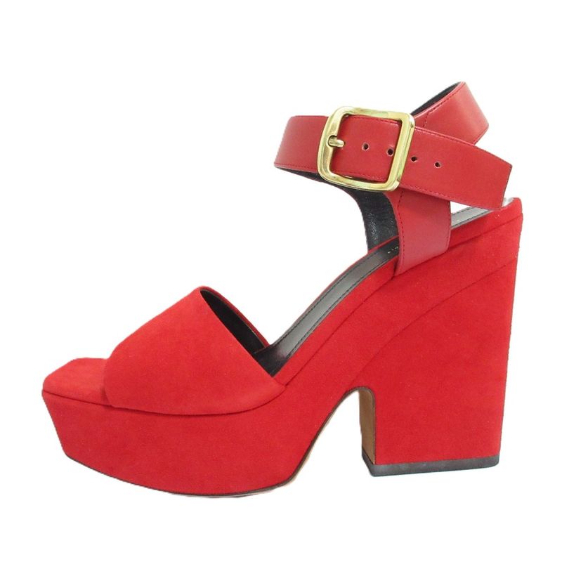 Celine Ankle Strap Suede Chunky Heel Sandals Size 36 — view 2