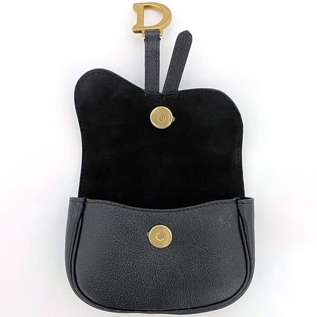 Christian Dior Chain Mini Pouch Black Saddle — view 6