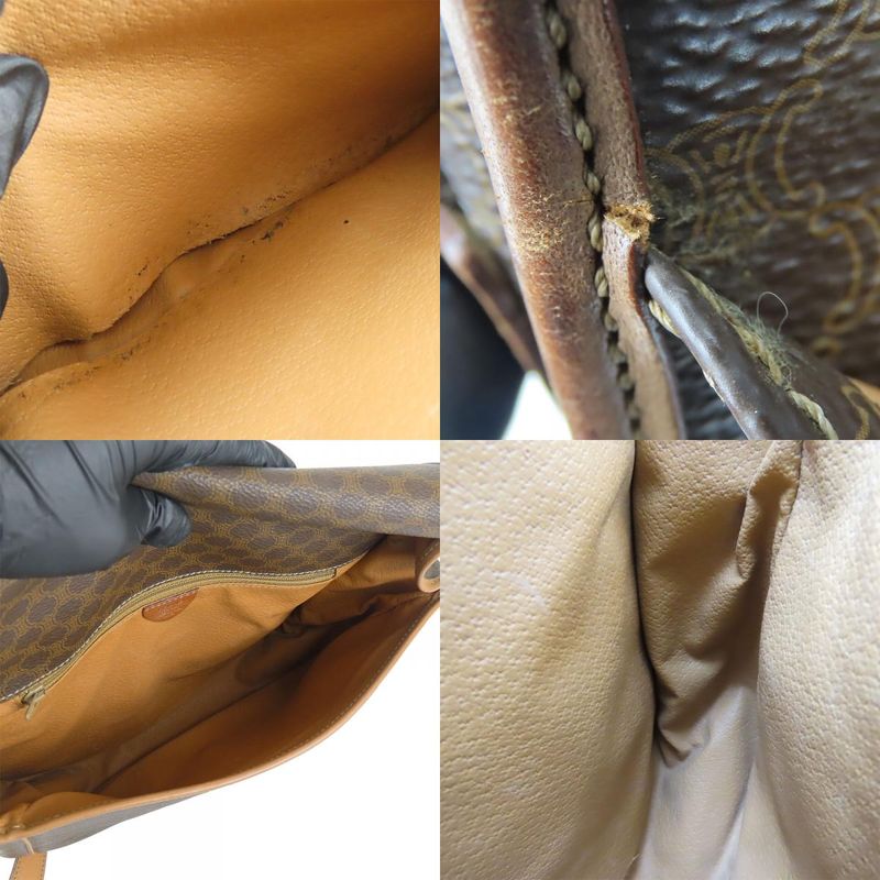 Celine Shoulder Bag Macadam Leather Brown Gold Hardware Crossbody — view 8