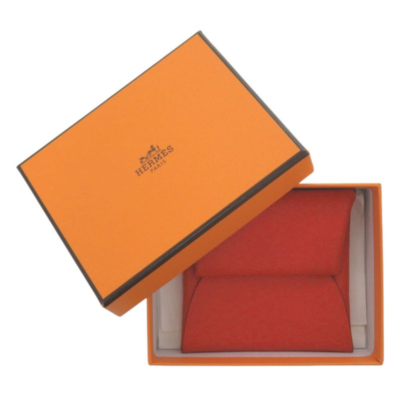 Hermes Bastia Evercolor Rouge Coup Silver Hardware Coin Case