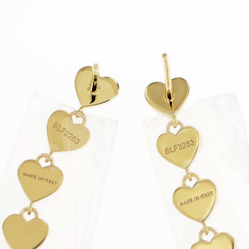 Celine Earrings Heart Logo Gold Color Pair Accessories Small Items — view 8