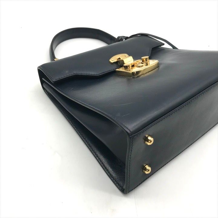 Gucci Ladylock Leather 2-Way Bag Navy Gphardware Bag — view 5