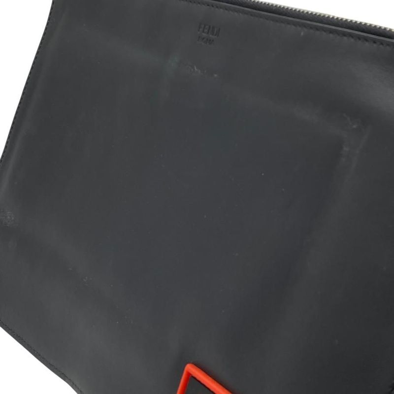 Fendi 7 N0078 Love Second Bag Clutch Pochette Leather Black Multicolor — view 5