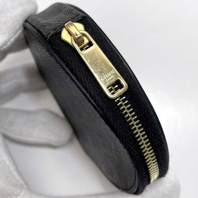 Celine Coin Case Black Triomphe 10 D22 Bq3.38 no — view 5