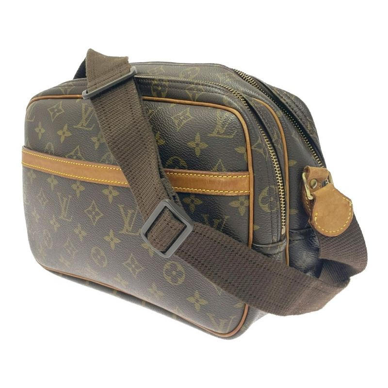 Louis Vuitton Monogram Reporter PM Shoulder Bag Brown — view 3