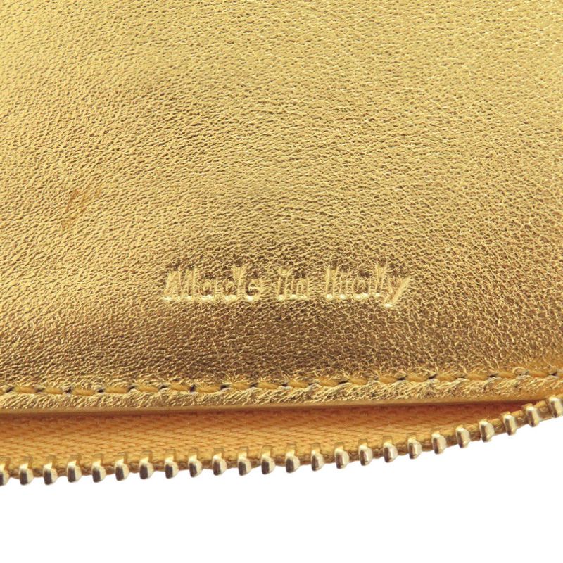 Celine Round Zipper Leather Gold Yellow Bifold Wallet 0472 — view 7