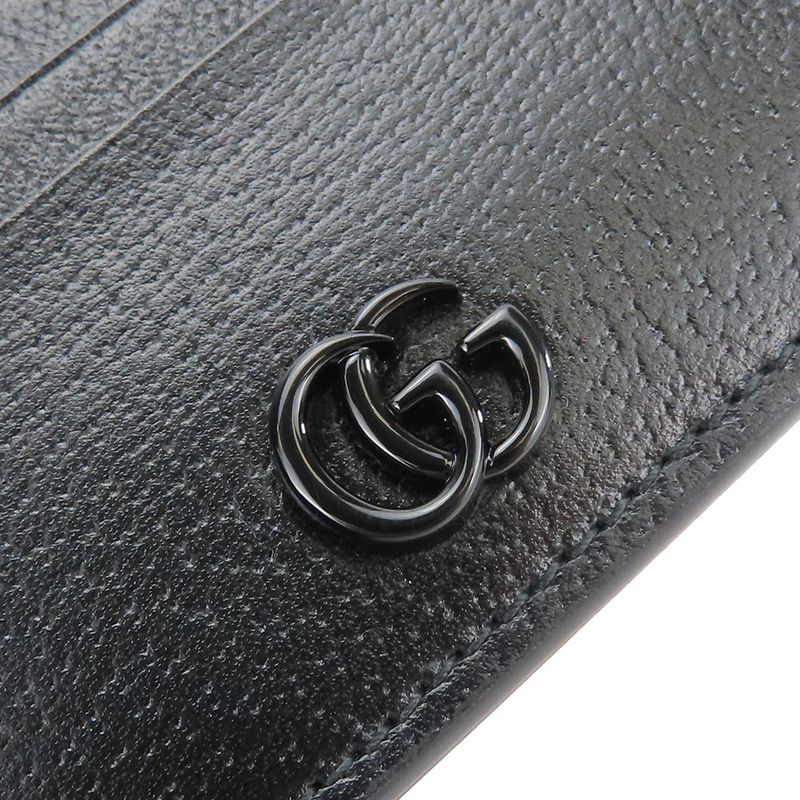 Gucci Card Case Double G Leather Black Small Everyday Use Men — view 6