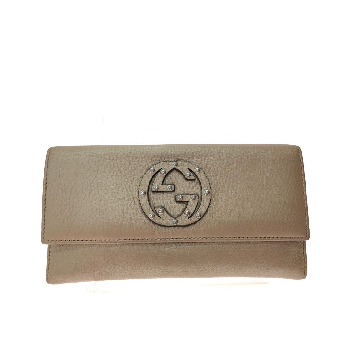 Gucci Long Wallet Interlocking G W Hook Leather Beige — view 2