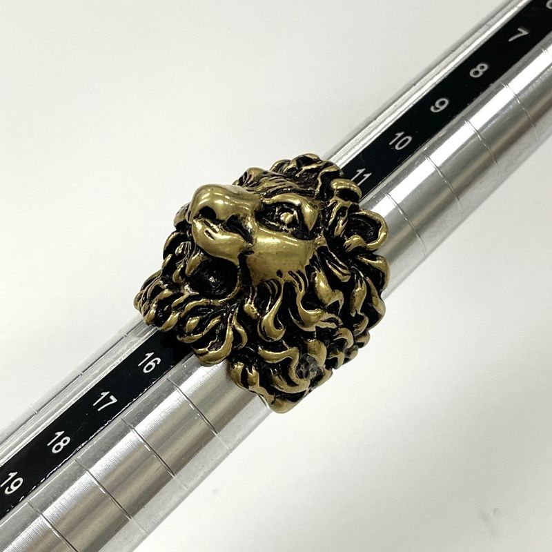 Gucci Michele Period Lion Head GP Ring 15 — view 7