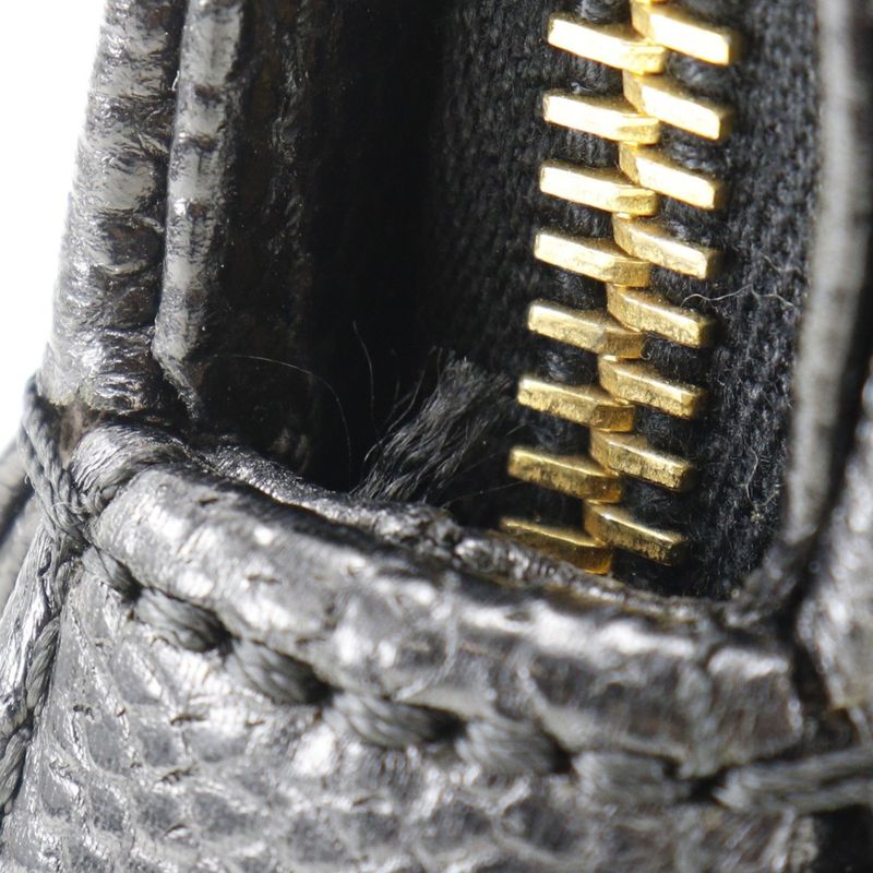 Chanel Logo Caviar Leather Black Handbag — view 8