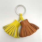 Hermes Carmen Unodos Brown Yellow Key Holder Charm Silver Hardware — view 2