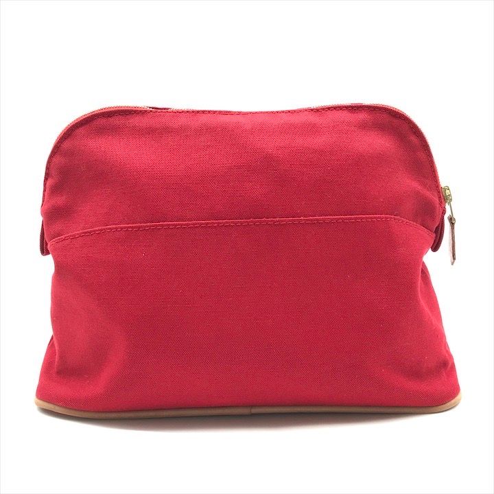 Hermes Bolide 25 Cotton Pouch Case Cosmetic Red — view 2