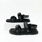 Christian Dior Sandals Shoes Lambskin Black Logo Rhinestone Velcro Strap Sports — view 3