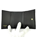 Chanel Small Flap Wallet Black Gold Hardware Shiny Calfskin — view 7
