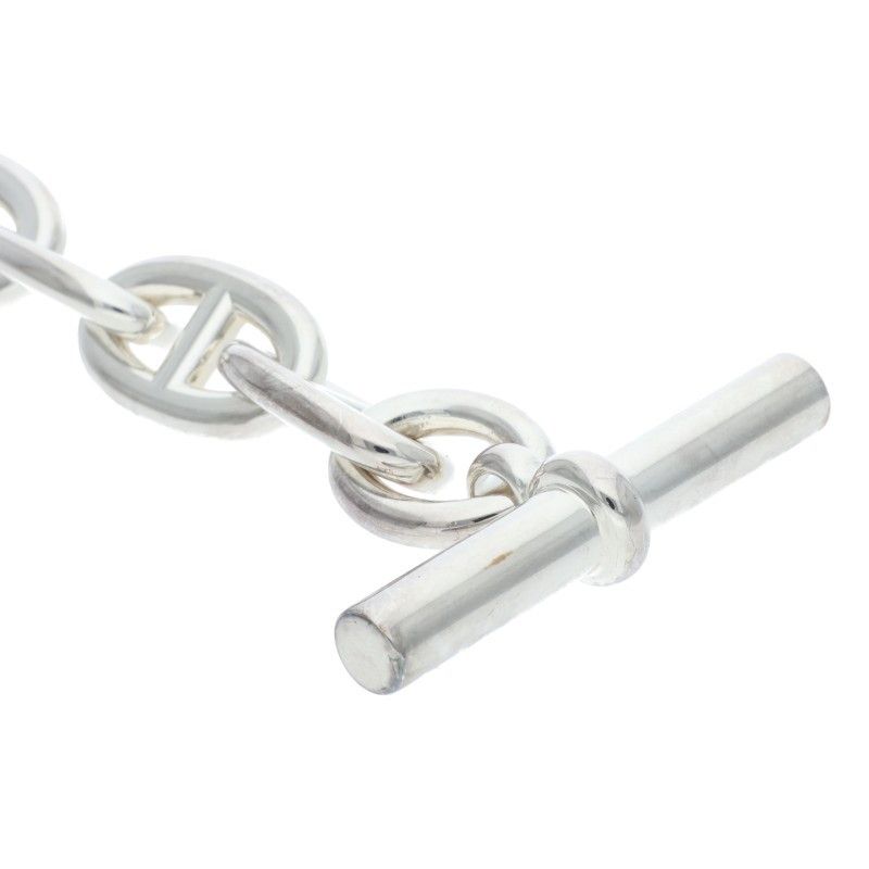 Hermes Chaine Dancre TGM Silver Bracelet 11 Link — view 5